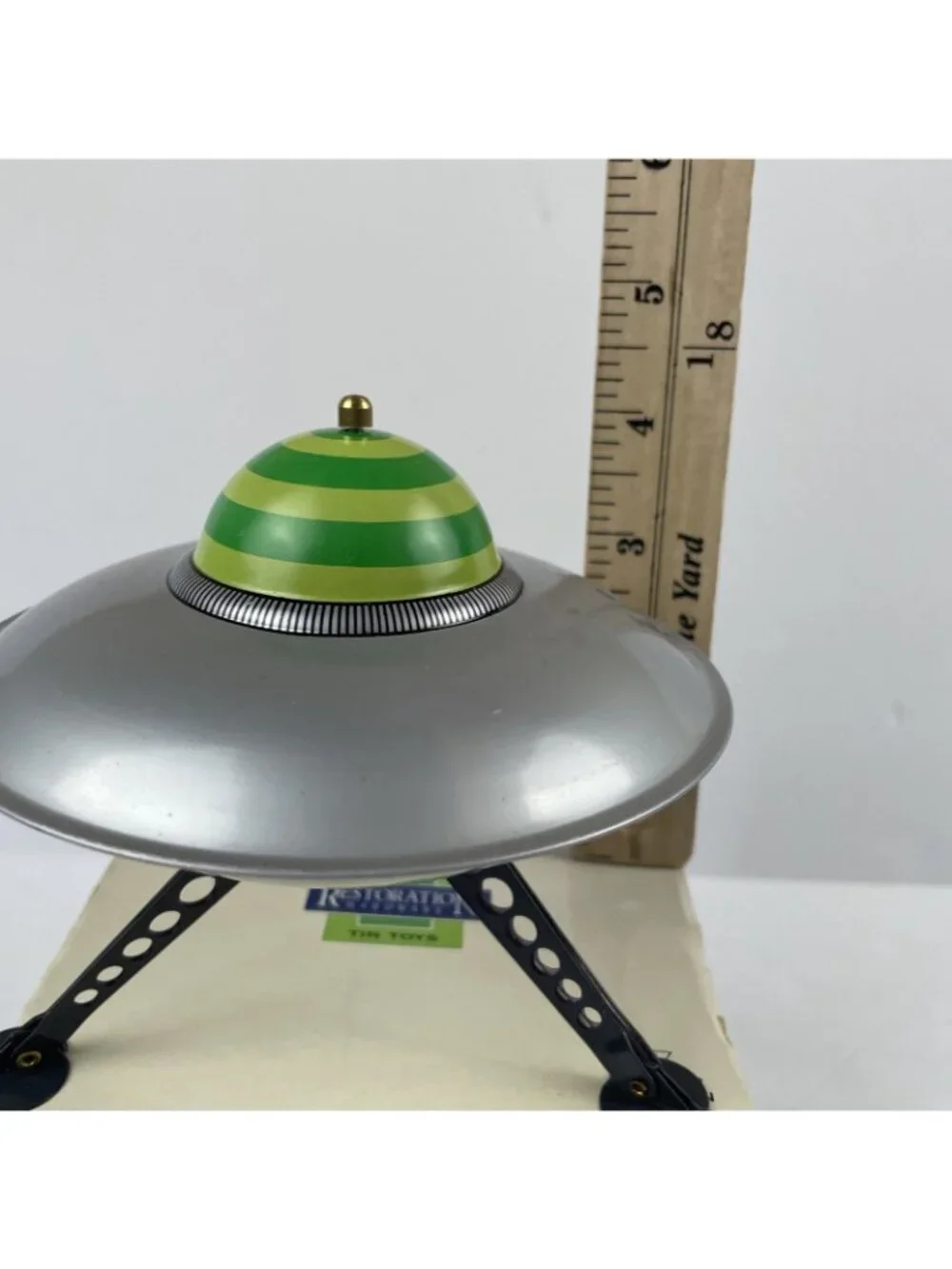 Restoration Hardware Tin Toy UFO Flying Object Retractable Landing Gear 1990’s